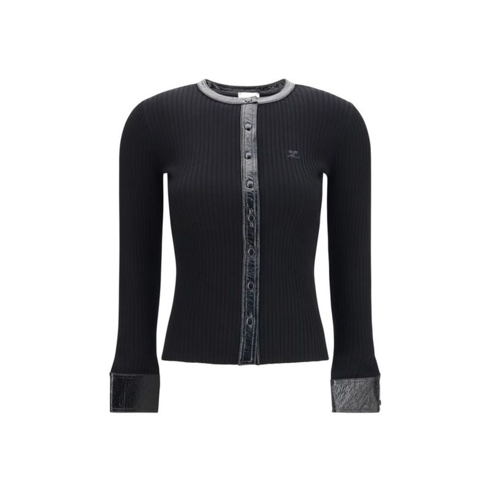 Courrèges Black Viscose Women's Cardigan